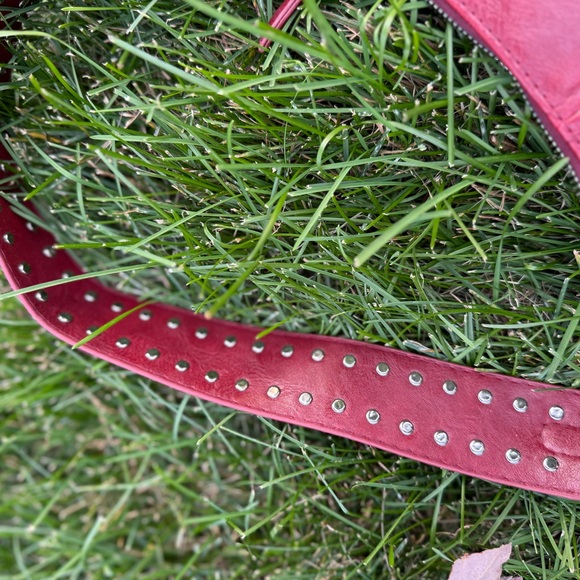 Princes Poly Chic Trendy Faux Leather Red Bag Vintage Y2K Must Have For Fall - Picture 7 of 8